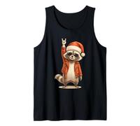 Rock Raccoon Santa Uomini Donne Bambini Divertente Brutto Natale Canotta