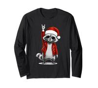 Rock Raccoon Santa Uomini Donne Bambini Divertente Brutto Natale Maglia a Manica