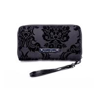 Rock Rebel Borsa A Clutch In Raso Opaco Nero Con Motivo Damascato E Tracolla