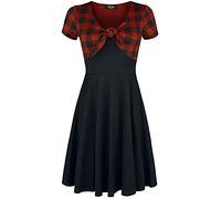 Rock Rebel by EMP Donna Abito Nero con Motivo a Quadri S