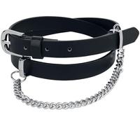 Rock Rebel by EMP Donna Cintura nera stretta con catena decorativa 95 cm