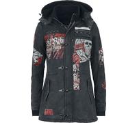 Rock Rebel by EMP Donna giacca invernale grigia con calda pelliccia di orsacchiotto M