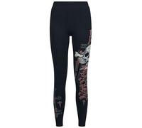 Rock Rebel by EMP Donna Leggings Nere con Stampa di Teschio e Scritta XL
