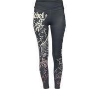 Rock Rebel by EMP Donna Leggings Neri con Fantasia Grande S