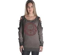 Rock Rebel by EMP Donna Maglia a Maniche Lunghe Marrone Original Sinners S