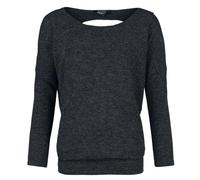 Rock Rebel by EMP Donna Maglia a Maniche Lunghe Nera con Effetto Maglia XXL