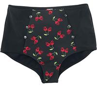 Rock Rebel by EMP Donna Slip Bikini Nero con Stampa Rockabilly e Bottoni M