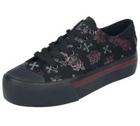 Rock Rebel by EMP Donna Sneakers Nere con Stampa Croce e Rose