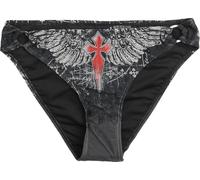 Rock Rebel by EMP Donna Sottopantalone Nero in Bikini con Stampa di Teschio S