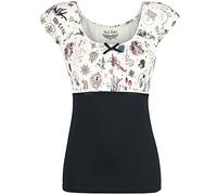 Rock Rebel by EMP Donna T-Shirt Bianca e Nera con Top Stampato L
