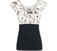 Rock Rebel by EMP Donna T-Shirt Bianca e Nera con Top Stampato S
