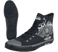 Rock Rebel by EMP Unisex Sneakers Nere con Stampa Teschio EU37