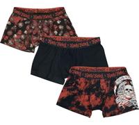 Rock Rebel by EMP Uomo Boxer Nero a Tre Pezzi con Stampa L