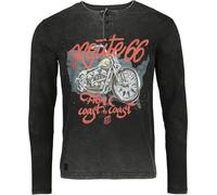 Rock Rebel by EMP Uomo Camicia Nera a Maniche Lunghe con Grande Stampa Frontale M