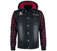 Rock Rebel by EMP Uomo Giacca in denim nera e rossa