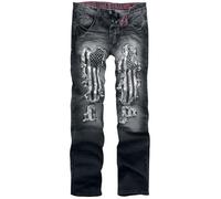Rock Rebel by EMP Uomo Jeans Blu Scuro con Aspetto usurato W42L32
