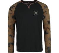 Rock Rebel by EMP Uomo Maglia a Maniche Lunghe Nero/Beige in Stile Raglan L