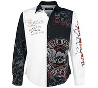 Rock Rebel by EMP Uomo Maglia Bianca e Nera con Stampa Rock L