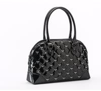 Rock Rebel GG Rosa Mina Borsa Trapuntata Con Pipistrelli Nero Glitter Goth