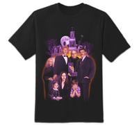 Rock Rebel Il Famiglia Addams Gruppo Portrait Colorati Horror Uomo T Camicia