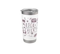 Rock Retro Doodle anni '80 Musica Rock & Roll Chicks Donne Bicchiere termico in acciaio inox doppia parete