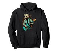 Rock & Roll Bear Che Suona Una Chitarra Felpa con Cappuccio