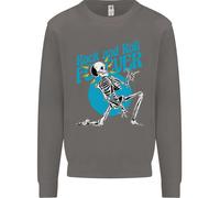 Rock & Roll Forever Air Guitar Skeleton Skull Uomo Sweatshirt Jumper
