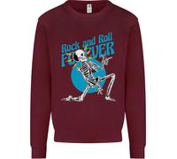 Rock & Roll Forever Air Guitar Skeleton Skull Uomo Sweatshirt Jumper