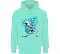 Rock & Roll Forever Aria Chitarra Scheletro Teschio Bambini Felpa con Cappuccio
