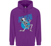 Rock & Roll Forever Aria Chitarra Scheletro Teschio Bambini Felpa con Cappuccio