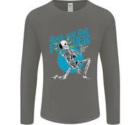Rock & Roll Forever Chitarra Aerea Scheletro Teschio Uomo Manica Lunga T-Shirt