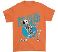 Rock & Roll Forever Chitarra Aerea Teschio Uomo T-Shirt 100% Cotone