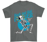 Rock & Roll Forever Chitarra Aerea Teschio Uomo T-Shirt 100% Cotone