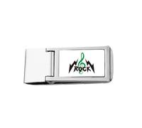 Rock Roll High Notes Intense Slim Money Clip in acciaio inox portafoglio tasca