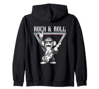 Rock & Roll - Scimmia Che Suona la Felpa con Cappuccio