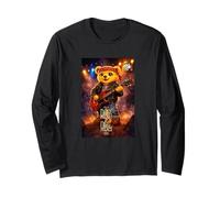Rock & Roll Teddy Bear Music Player Illustration Graphic Maglia a Manica