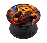 Rock & Roll Teddy Bear Music Player Illustration Graphic PopSockets PopGrip Adesivo