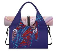 Rock Santa Borsone sportivo con scomparto per scarpe, per Natale, fine settimana, per la notte, per palestra, yoga, viaggi, Colore, L, Borsone da viaggio