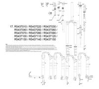 ROCK SHOX - Molla elicoidale/Gruppo ASSE 120 mm Tora/Recon Serie XC 2010 - 2011 32 mm XSoft Argento, 11.4015.437.010