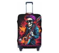 Rock Skull Singer - Copribagagli da viaggio, elastico, per valigie, 45-81 cm, Nero , L