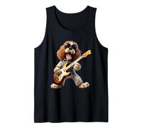 Rock Star - Cane Che Suona la Chitarra elettrica con Disegno Canotta