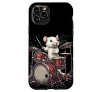 Rock the Stage con questo White Rat and Drums Custodia per iPhone 11 Pro