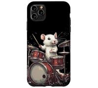 Rock the Stage con questo White Rat and Drums Custodia per iPhone 11 Pro Max