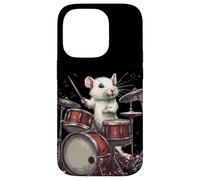 Rock the Stage con questo White Rat and Drums Custodia per iPhone 14 Pro