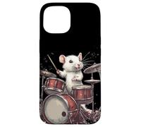 Rock the Stage con questo White Rat and Drums Custodia per iPhone 15