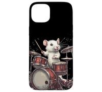 Rock the Stage con questo White Rat and Drums Custodia per iPhone 15 Plus