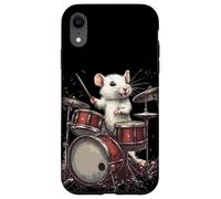 Rock the Stage con questo White Rat and Drums Custodia per iPhone XR