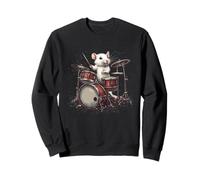 Rock the Stage con questo White Rat and Drums Felpa