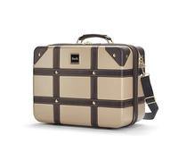 Rock Vanity Vanity - Vanity Case rigido in oro, approvato per bagaglio a mano, tracolla rimovibile e tracolla per valigia, cerniere bloccabili, 29,5 x 37 x 19 cm, 1,3 kg