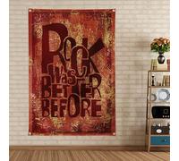 Rock Was Better Before - Arazzo con bandiera in metallo duro e punk, poster musicale vintage per festival di musica rock a tema, striscione per bar, caffetteria, birreria, decorazione artistica da